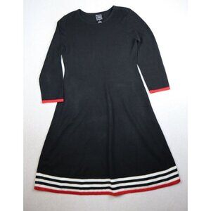 JH - WOMEN'S BLACK 3/4 SLEEVE A-LINE SWEATER DRESS - SIZE M